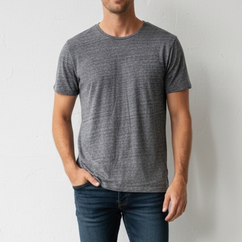 Marine Layer Men’s Signature Crew Neck Tee - Grey Heather - Medium